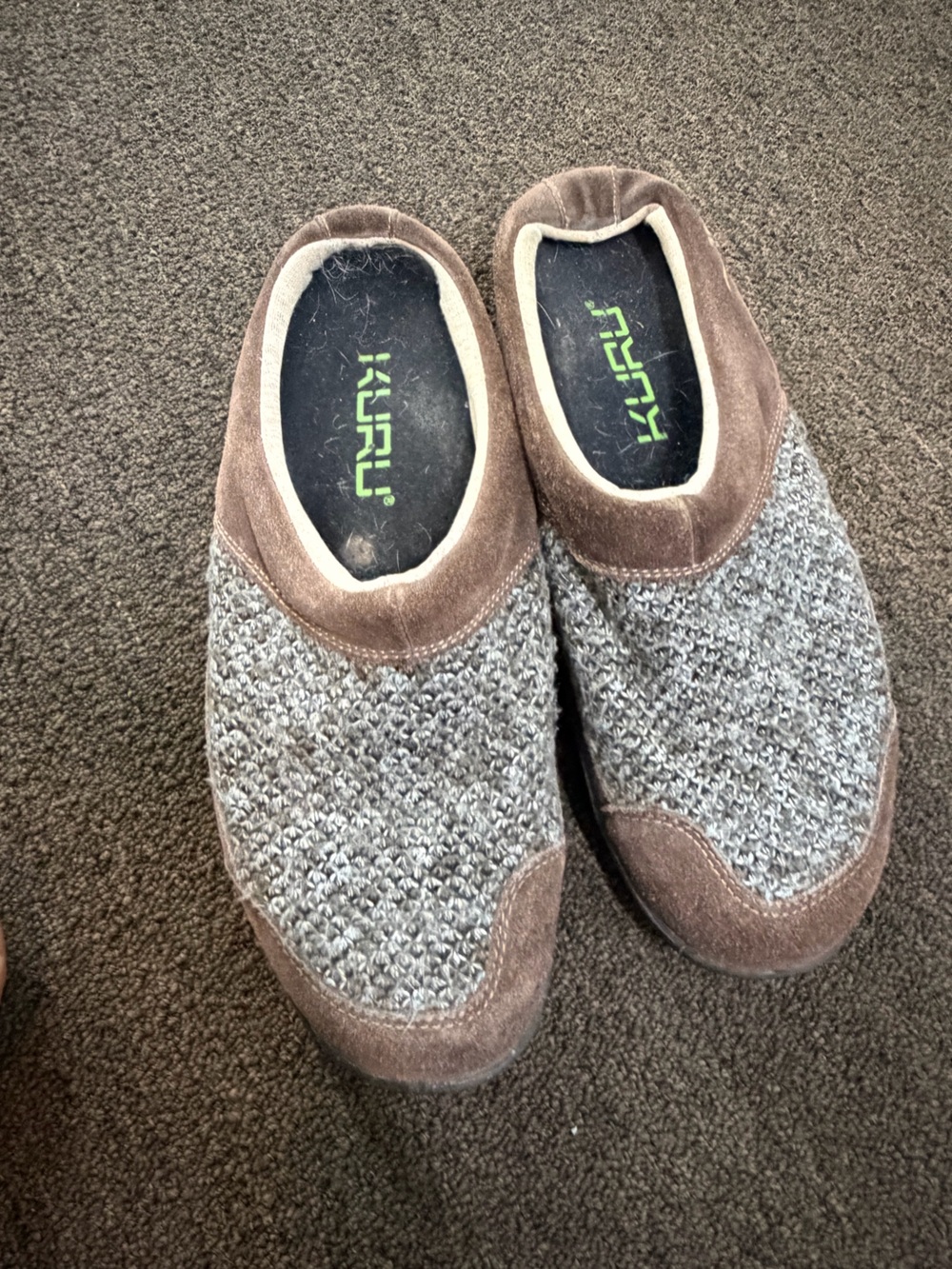 KURU Men’s Slip-On Knit & Suede Shoes in Brown Size 9.5